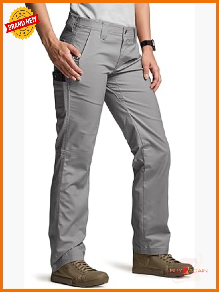 Women's Flex Stretch Tactical Work Pants, Water Resistant Ripstop, Cargo Pants